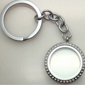 Keychain Floating Locket! Stainless Steel with Charms of Your Choice!